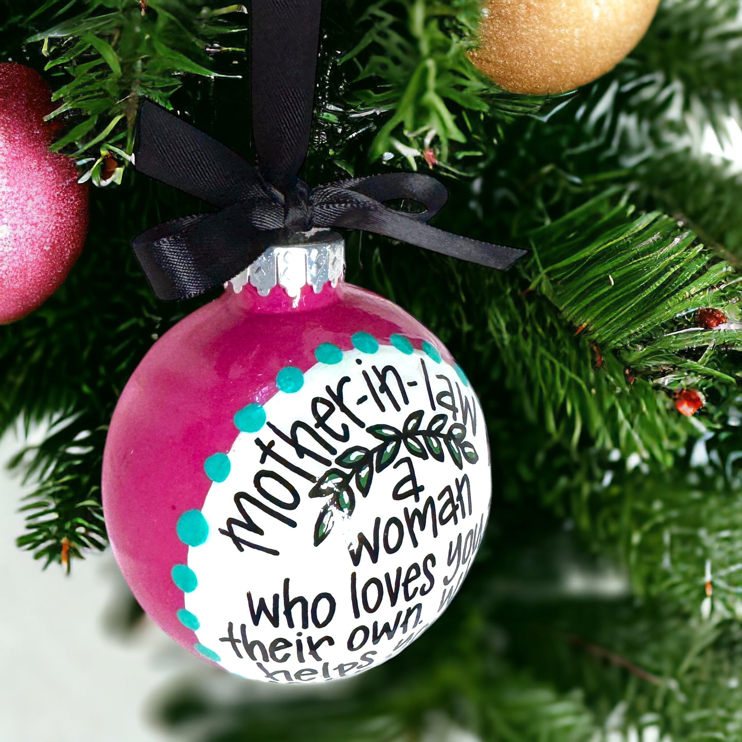 Heartfelt Mother-in-Law Christmas Ornament – Personalized & Hand-Painted Keepsake!