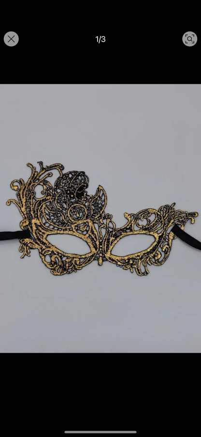 Gold Masquerade Mask, Mardi Gras Mask, Masquerading Mask, Gold Lace, Masquerade Ball, Lace Mask
