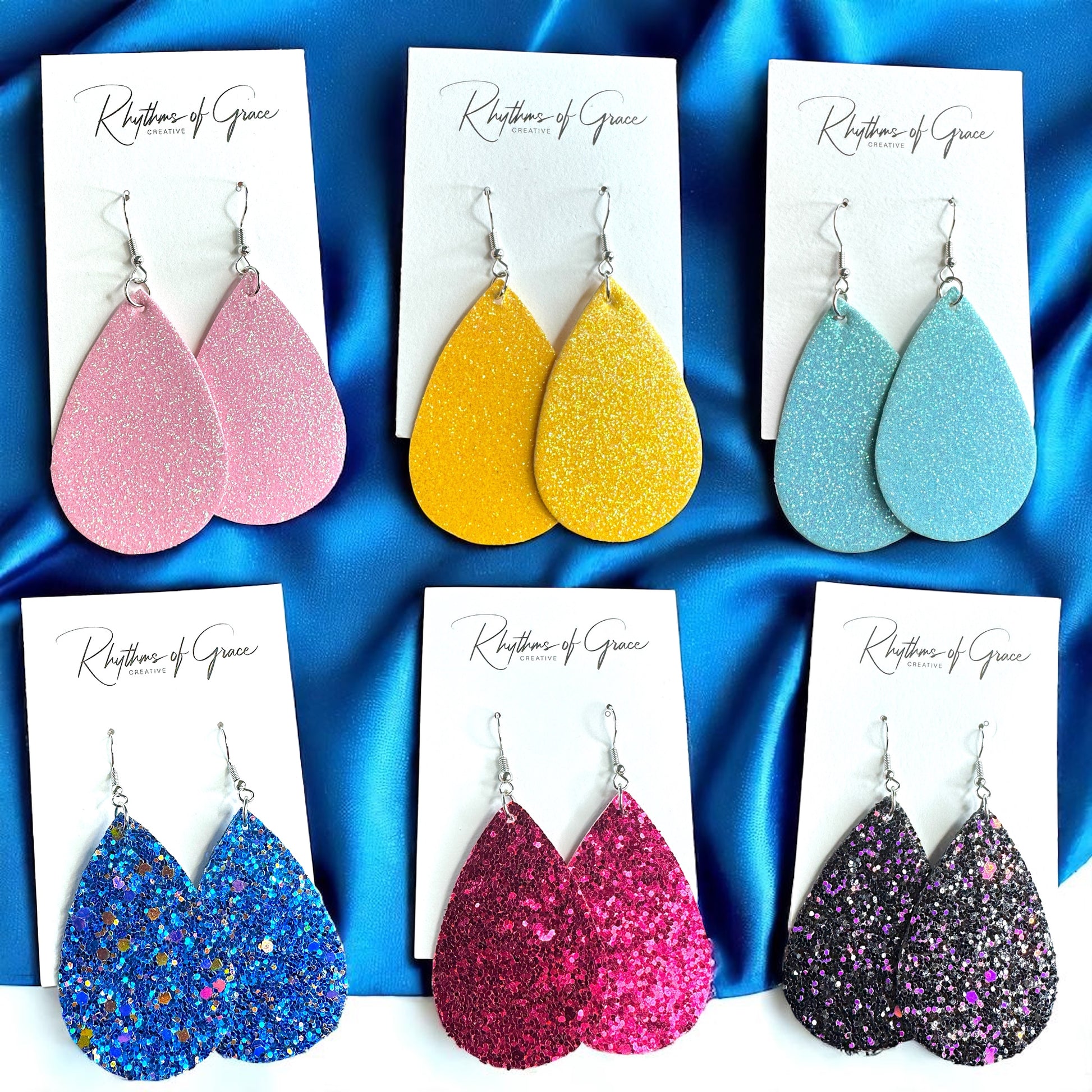 Sparkle & Shine: Glitter Teardrop Dangle Earrings ✨ - Rhythms of Grace Creative