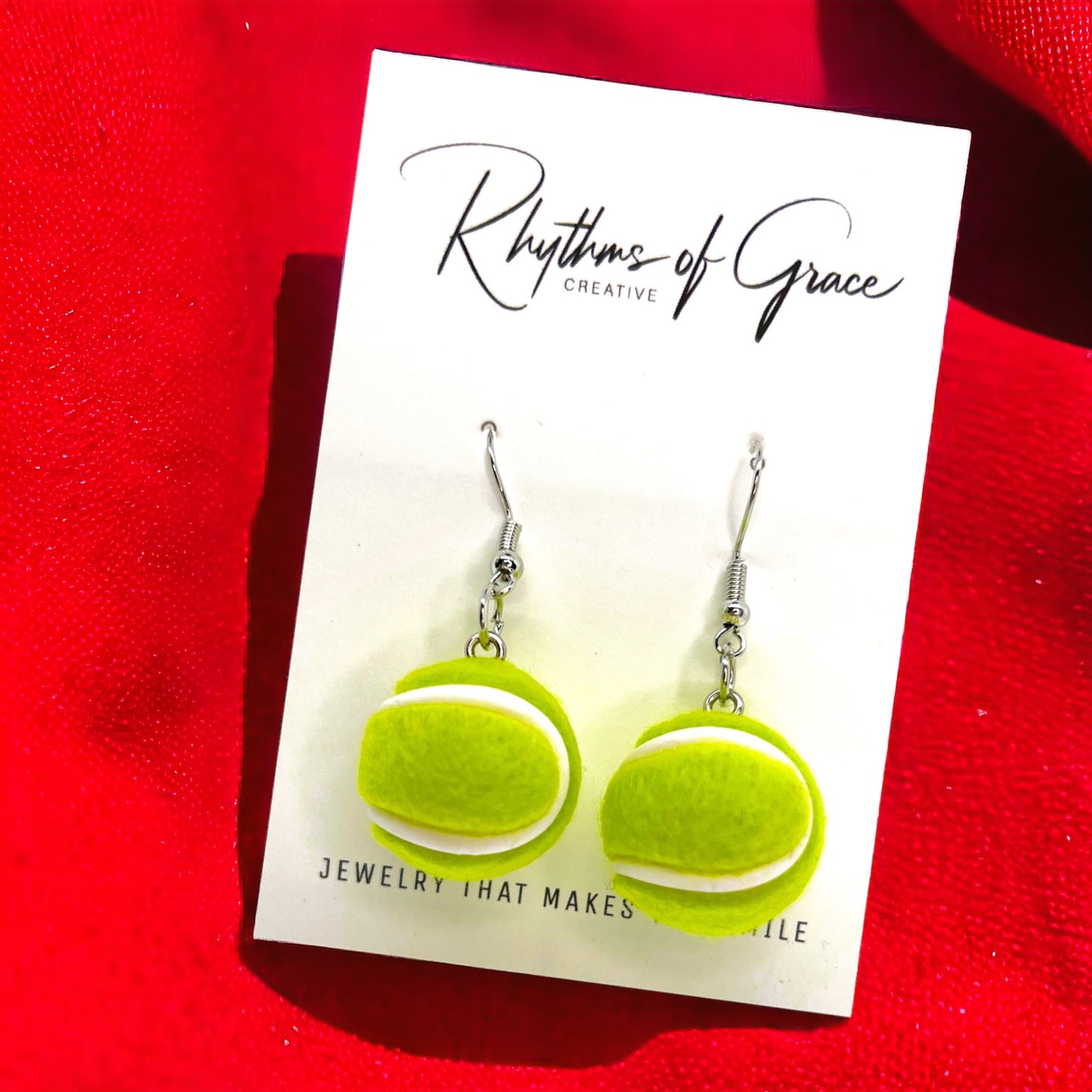 Game, Set, Match: Tennis Ball Earrings – Serve Up Style!