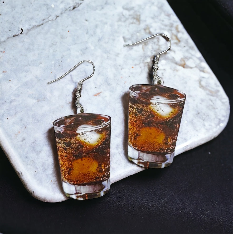 Rum & Coke Cocktail Earrings - Perfect for Happy Hour, Bartenders & Drink Lovers!