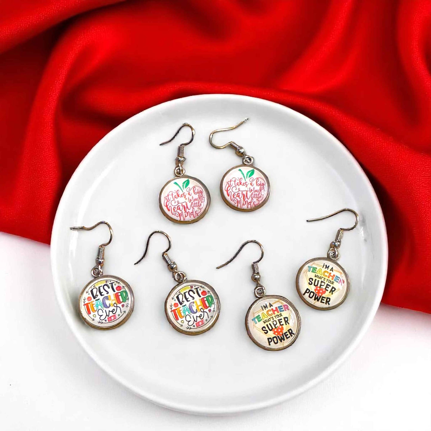 Inspire & Shine with Teacher Cabochon Dangle Earrings!