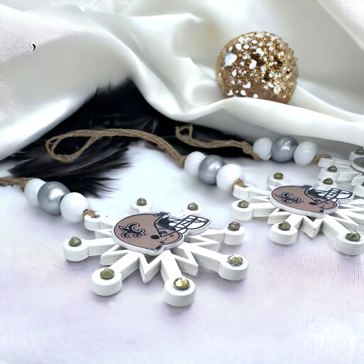 Saintsational Holiday Cheer: Handmade New Orleans Saints Snowflake Ornament!
