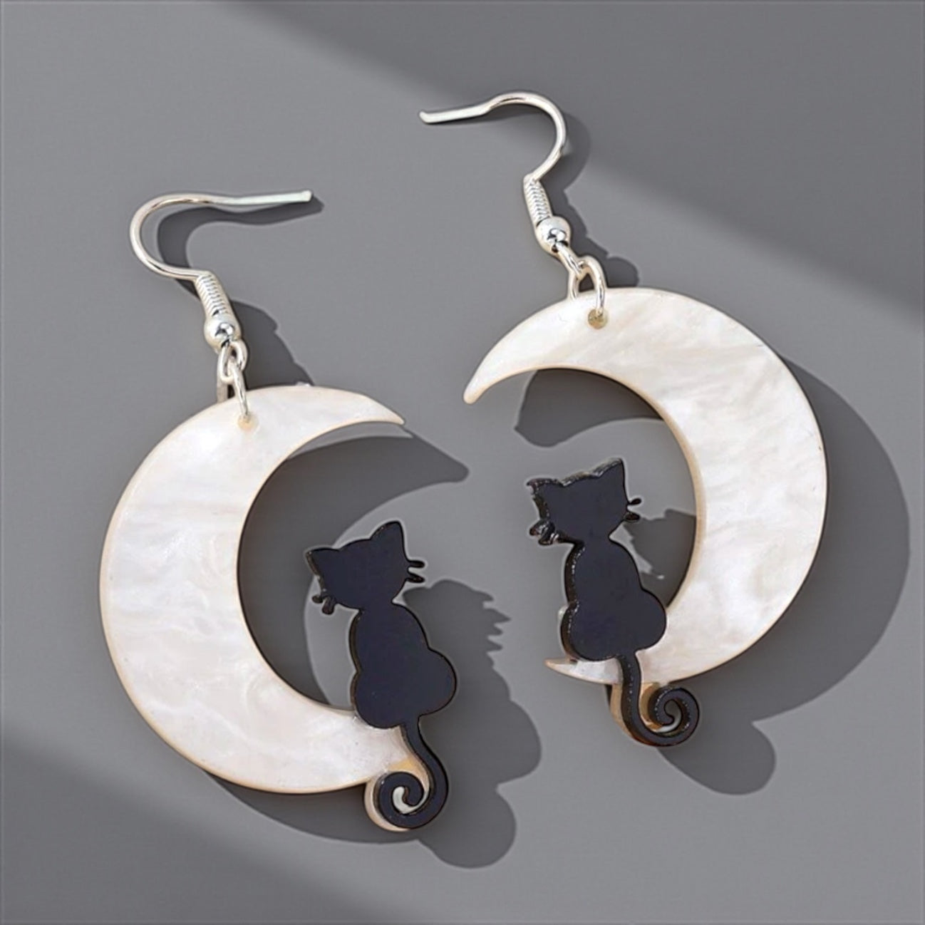 Bewitching Black Cat & Moon Earrings – Enchant Your Halloween Style! - Rhythms of Grace Creative