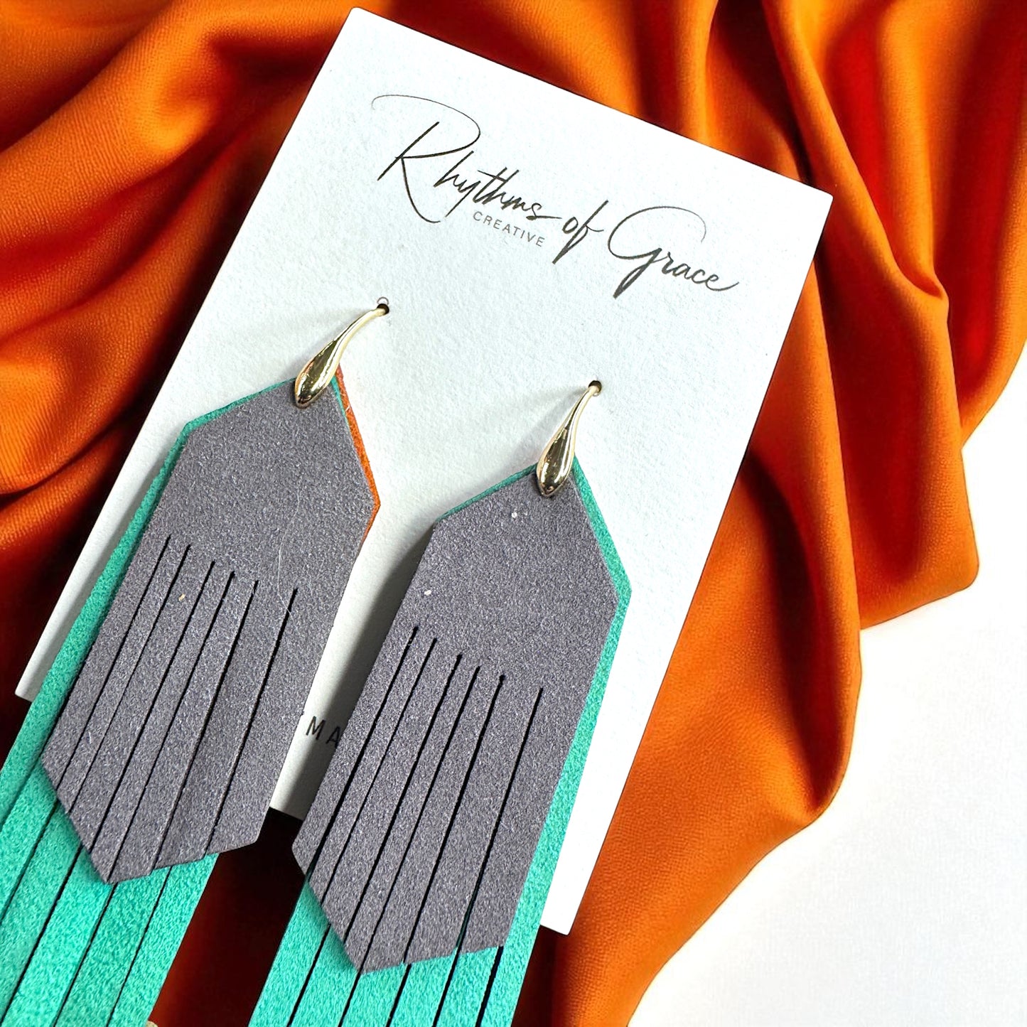 Tri-Colored Fringe Leather Dangle Earrings – Bold, Western & Totally WOW