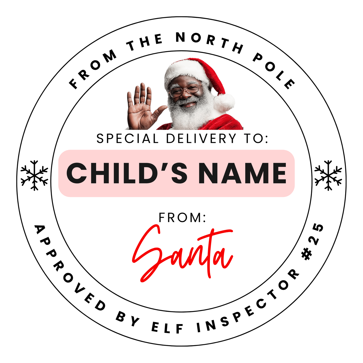 Personalized Santa Gift Tags – Custom North Pole Express Labels, Waterproof Christmas Stickers, Santa’s Workshop & Holiday Name Tags