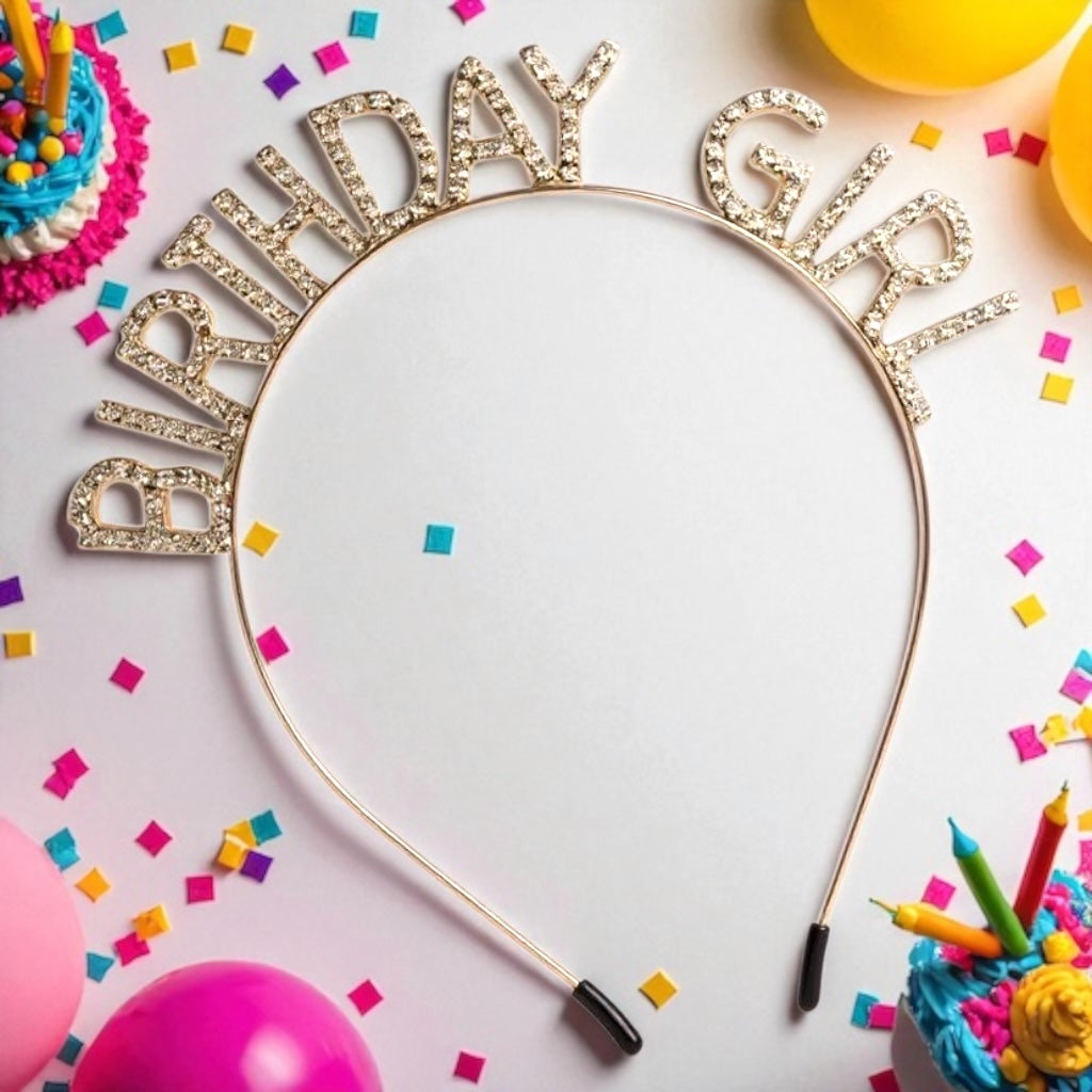 Birthday Headband - Rhinestone Headband, Rhinestone Headpiece, Birthday Headpiece, Birthday Party, It’s My Birthday - Rhythms of Grace Creative