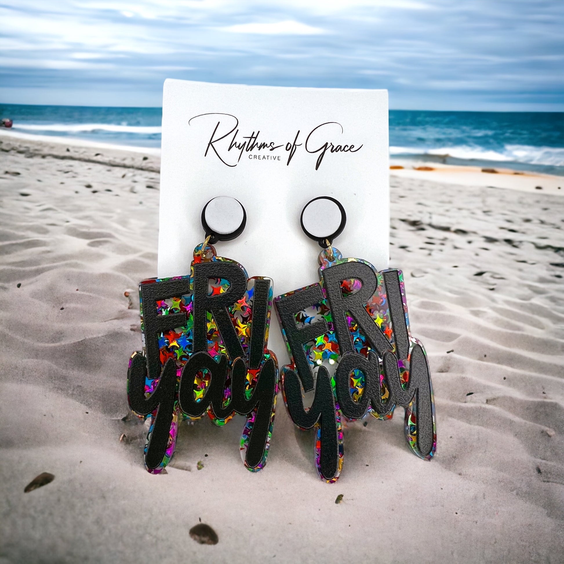 FRIYAY Earrings: Your Weekend Statement Piece! ✨ - Rhythms of Grace Creative
