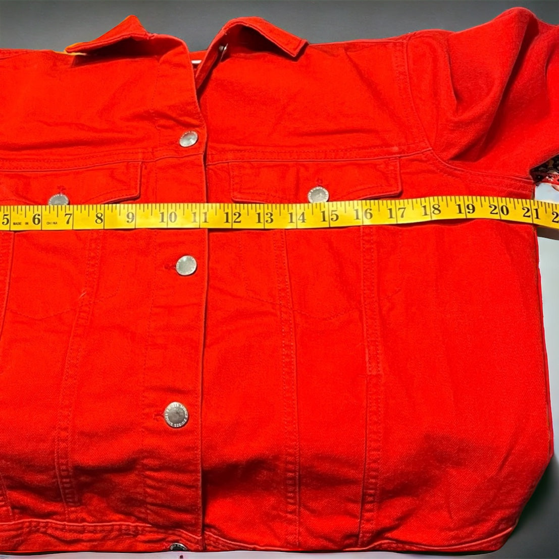 Hand Painted Jean Jacket: “Little Miss Good At Being Naughty”