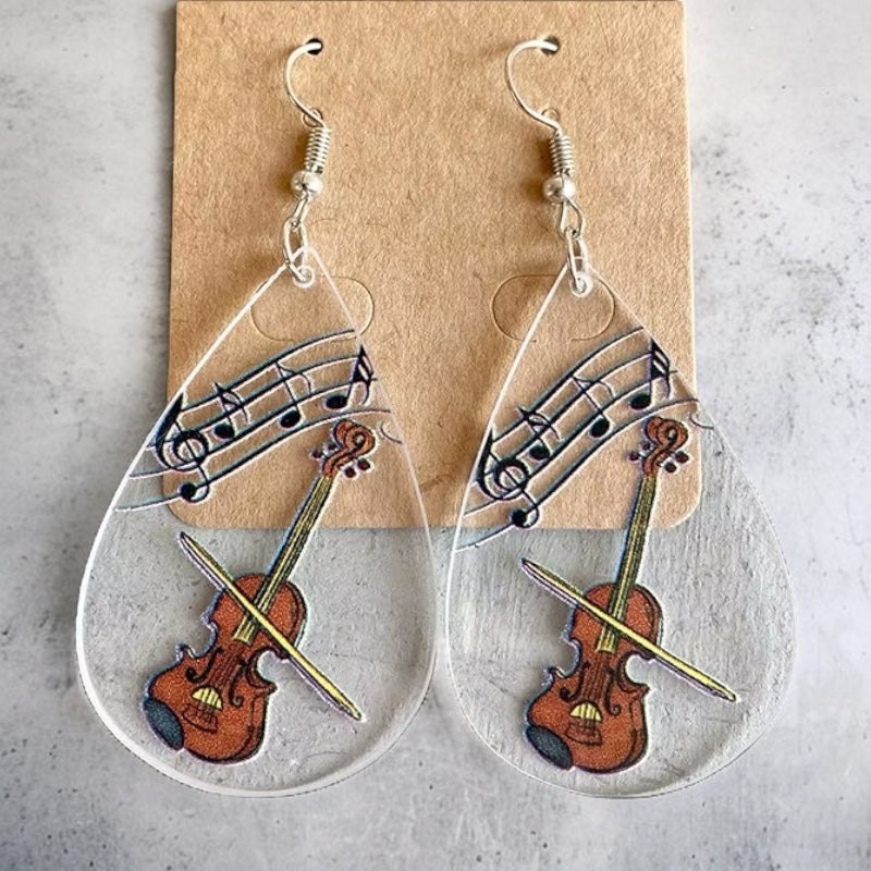 Amp Up Your Style with Musical Instrument Dangle Earrings! 🎶 - Rhythms of Grace Creative
