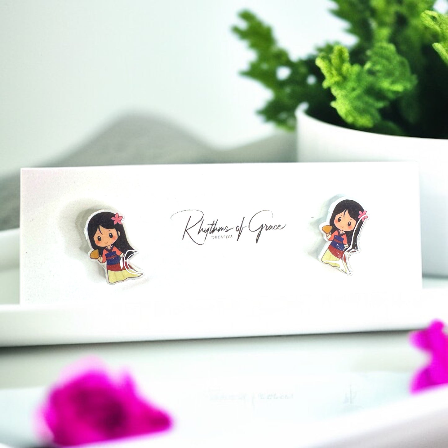 Enchanting Cartoon Princess Stud Earrings - Sparkle Like Royalty! đź‘‘
