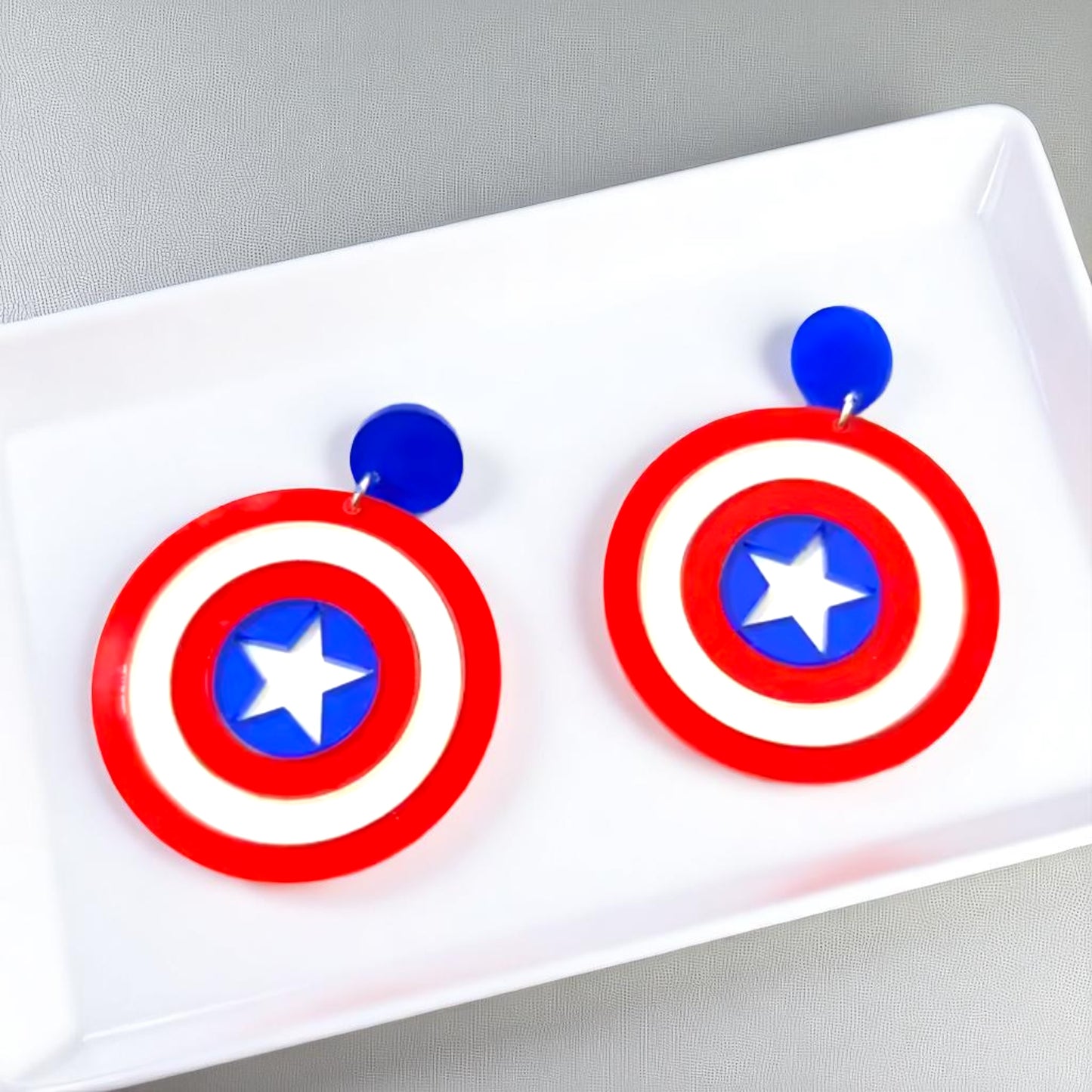 Rock Your Style with Stunning Captain America Shield Dangle Earrings! 🌟