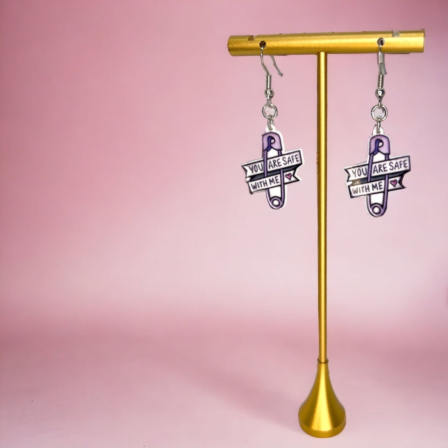 You Are Safe With Me – Safety Pin Earrings for Allies & Empaths - Rhythms of Grace Creative