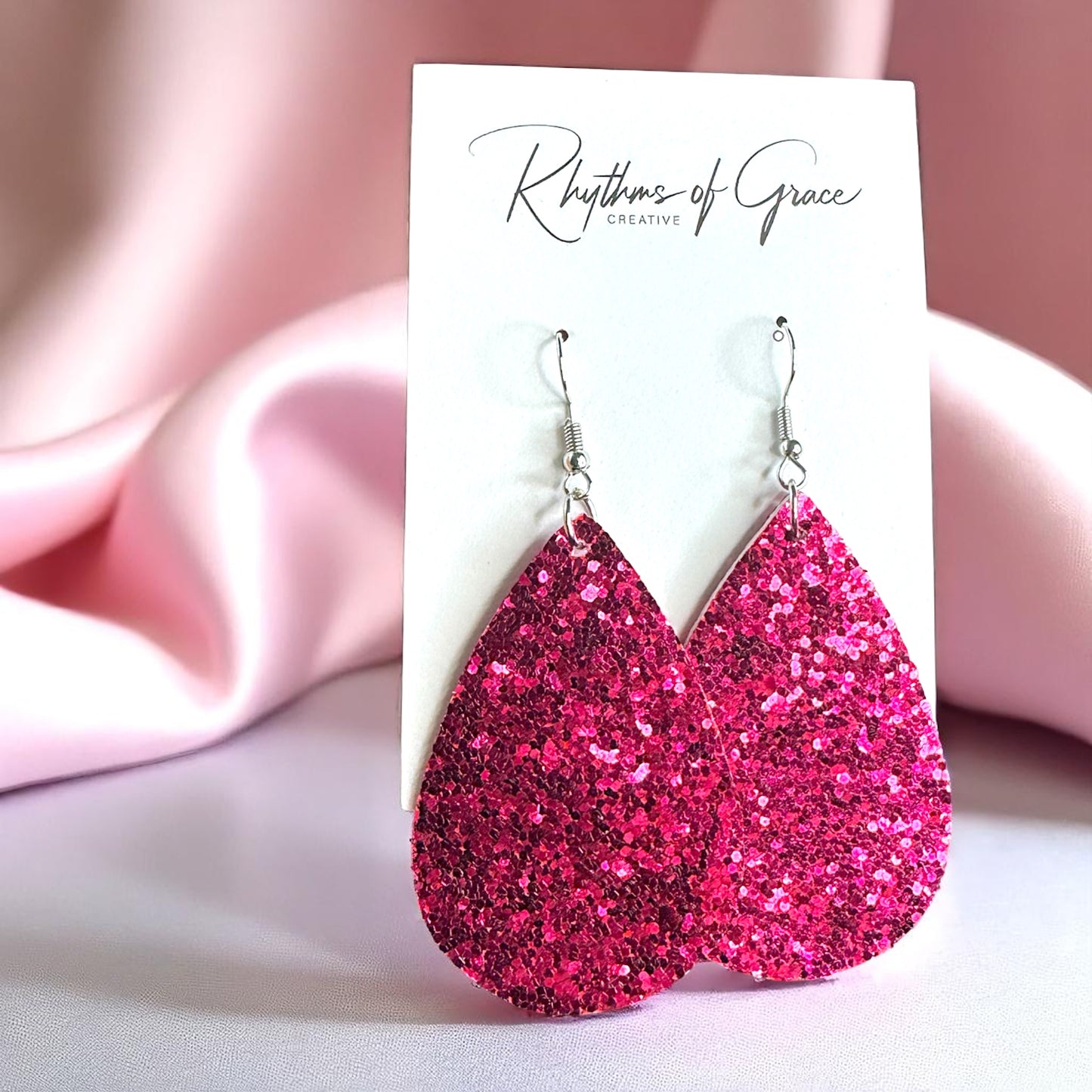Sparkle & Shine: Glitter Teardrop Dangle Earrings ✨ - Rhythms of Grace Creative