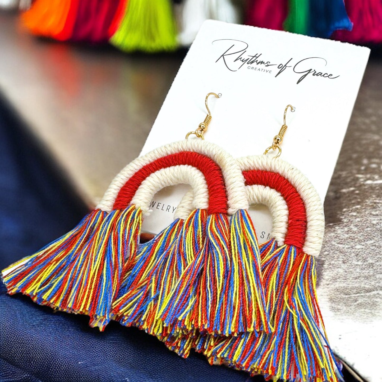 Stars, Stripes, & Fringe: Patriotic Rainbow Earrings for a Dazzling Fourth of July!