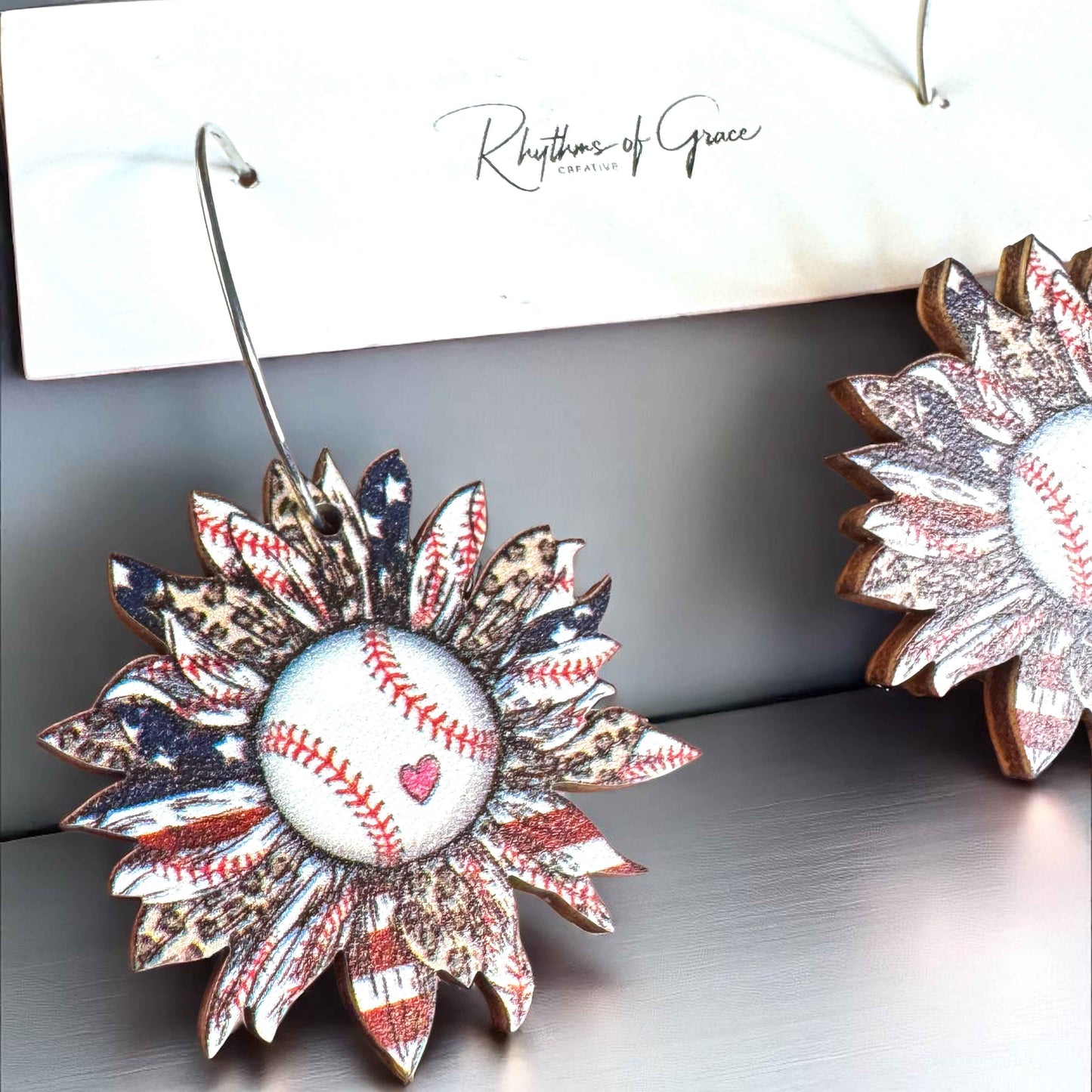 Score Big with our Patriotic Baseball Hoop Earrings – Perfect for Every Baseball Fan!