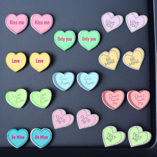 Sweet & Sassy Candy Heart Stud Earrings – Spice Up Your Look! 💖
