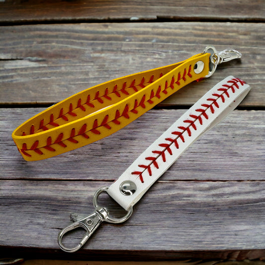 Stylish Yellow or White Leather Strap Key Chain – Handcrafted for Durability and Elegance