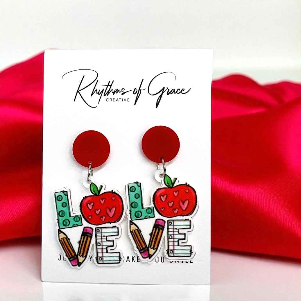 Chic & Cheerful: ‘I Love Teaching’ Earrings!