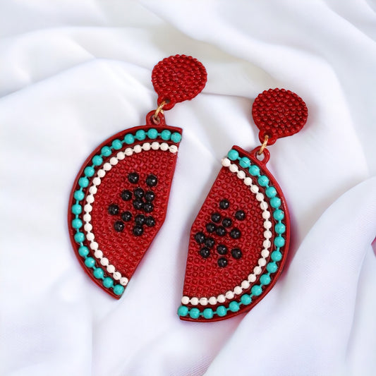 Watermelon Earrings - Watermelons, Watermelon Jewelry, Watermelon Accessories, Deuit Earrings, Handmade Earrings, Summer Earrings