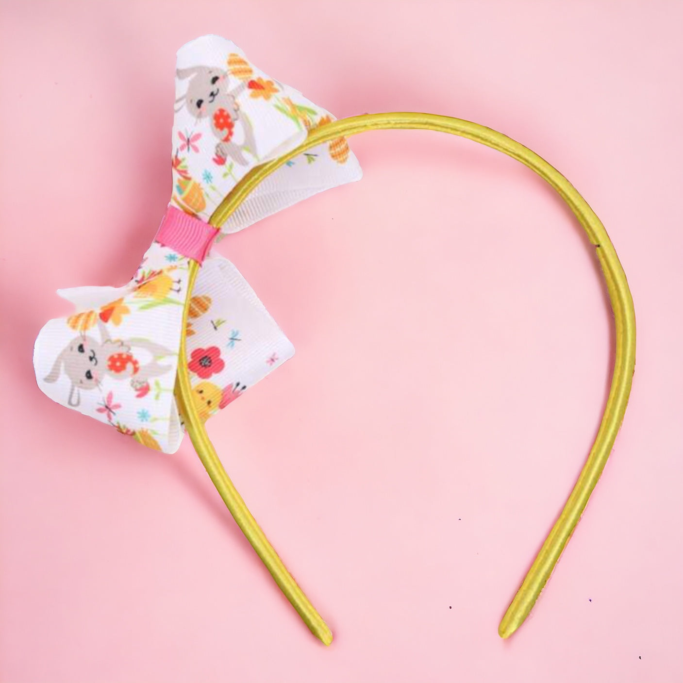 Hoppy Easter Style: Adorable Handmade Bow Headband for Girls!