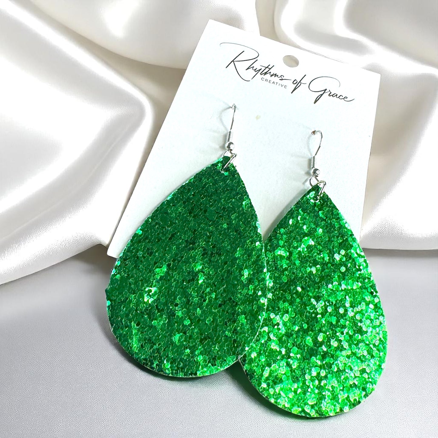 Sparkle & Shine: Glitter Teardrop Dangle Earrings ✨ - Rhythms of Grace Creative