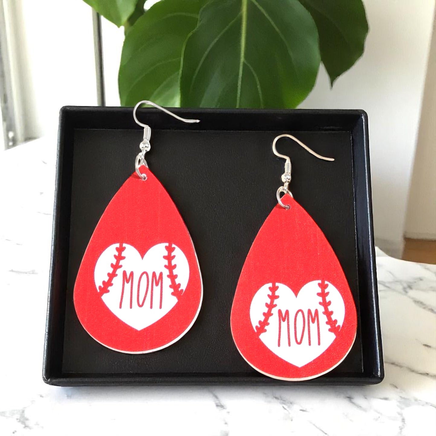 Step Up to the Plate in Style - Red Baseball Dangle Earrings! ⚾
