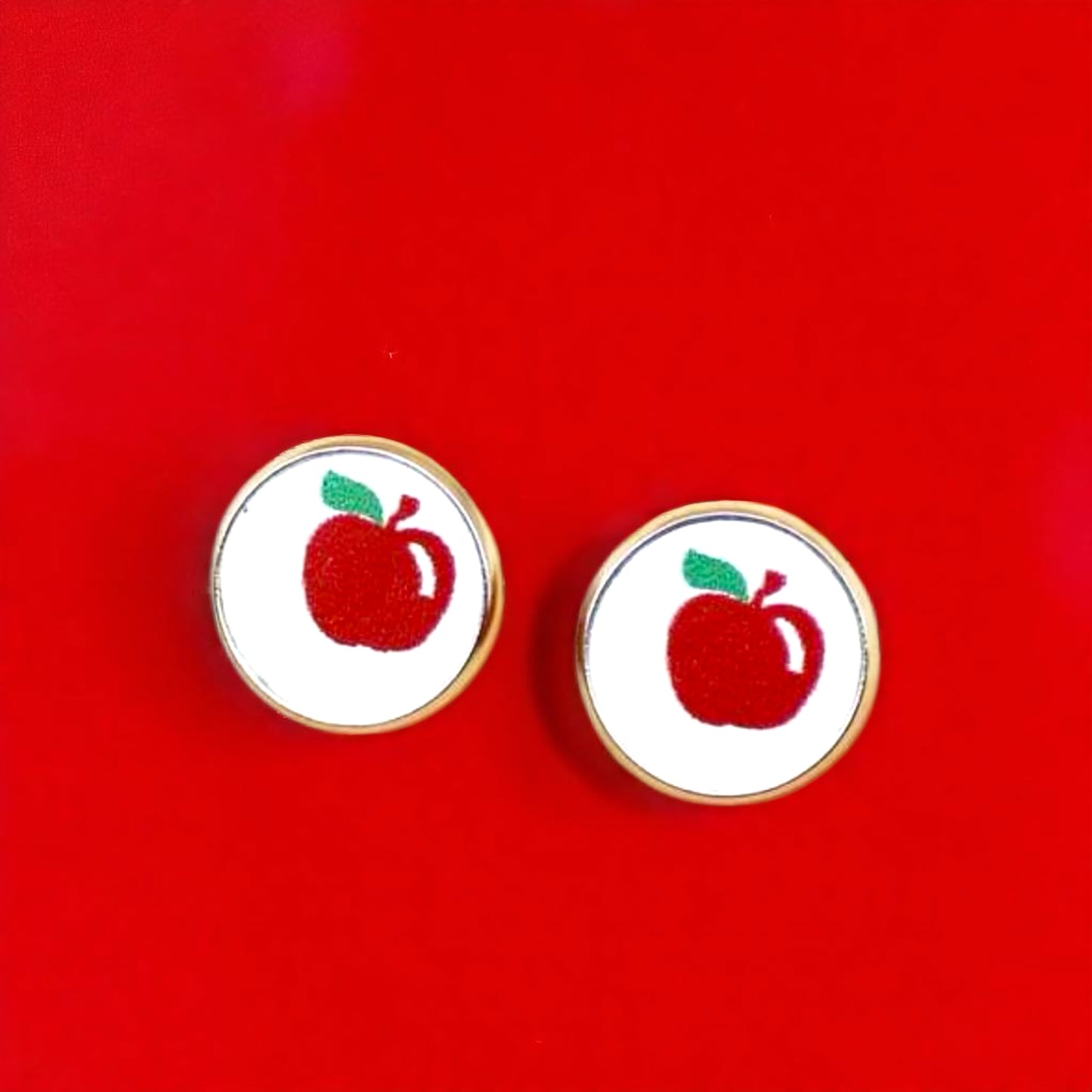 Sweeten Your Style with Apple Stud Earrings! 🍎