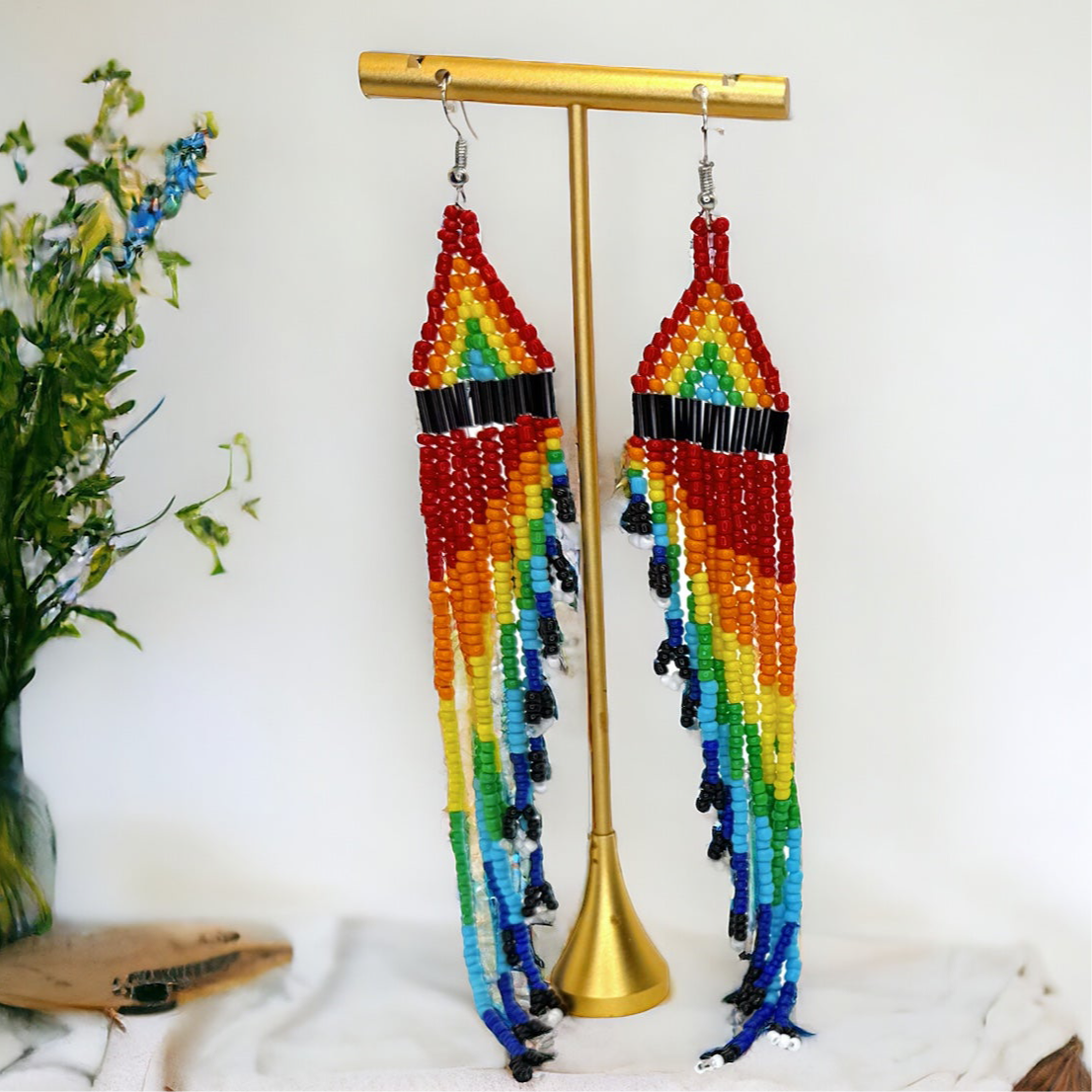 Beaded Rainbow Earrings - Celebrate Your Pride! 🌈