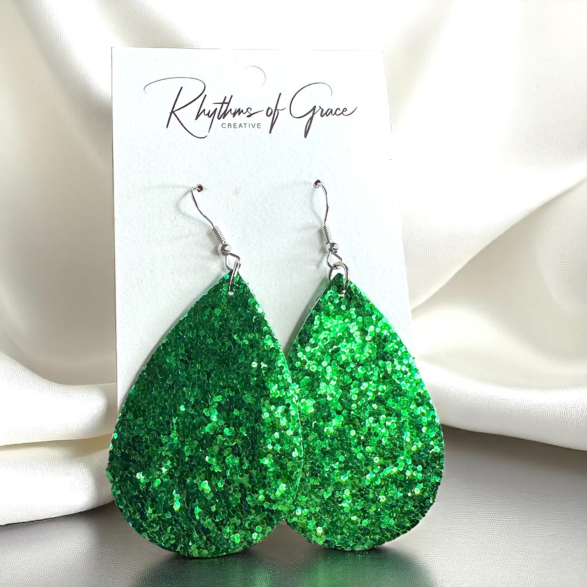 Sparkle & Shine: Glitter Teardrop Dangle Earrings ✨ - Rhythms of Grace Creative