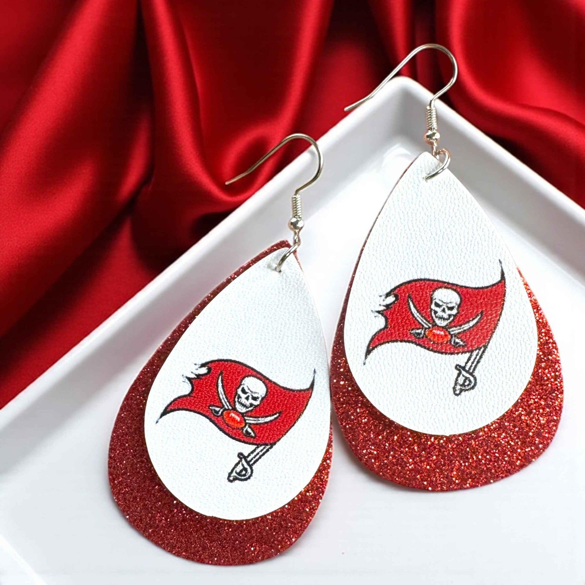 Touchdown Style: Tampa Bay Buccaneers Dangle Earrings for Fashionable Fans!
