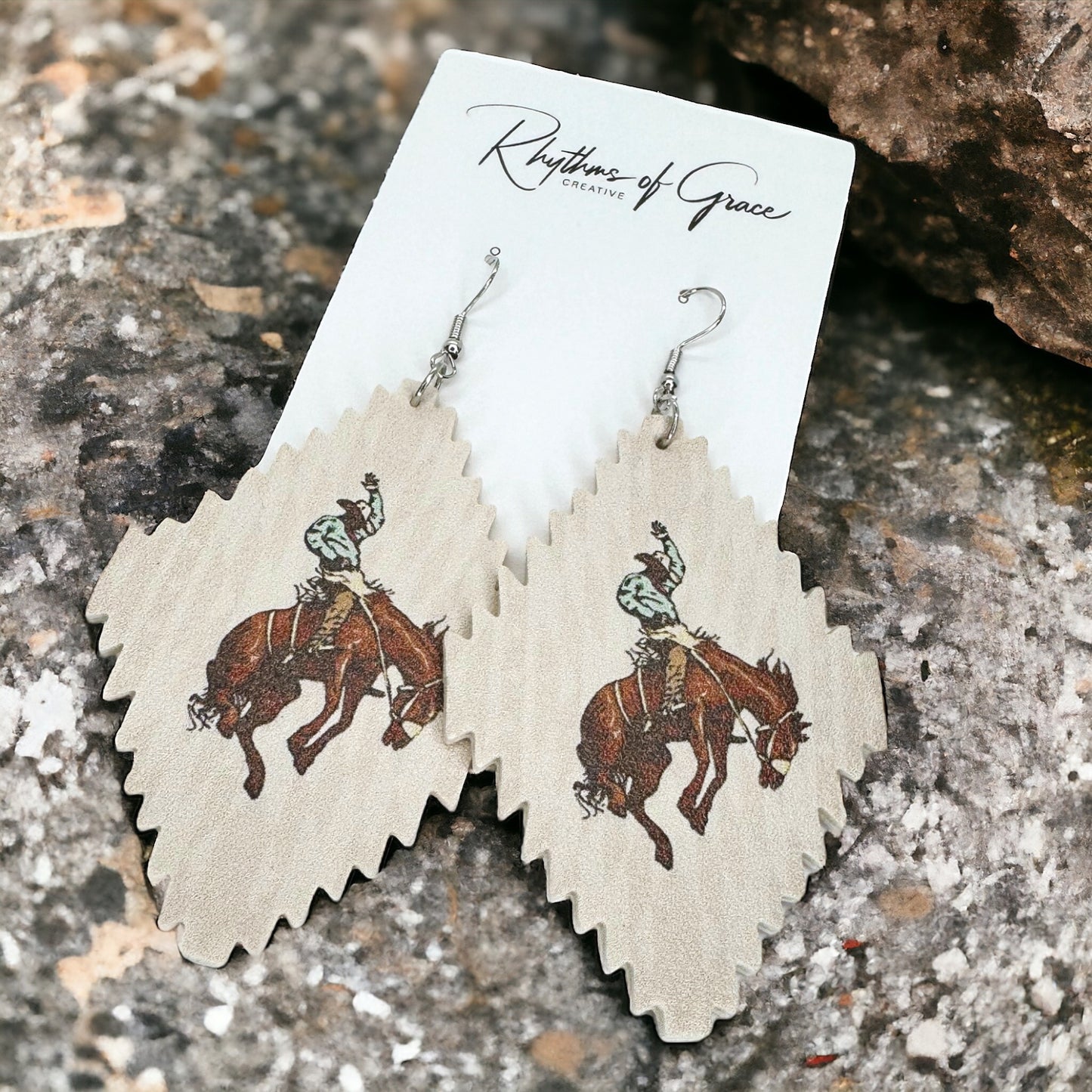 Rustic Western Rodeo Dangle Earrings