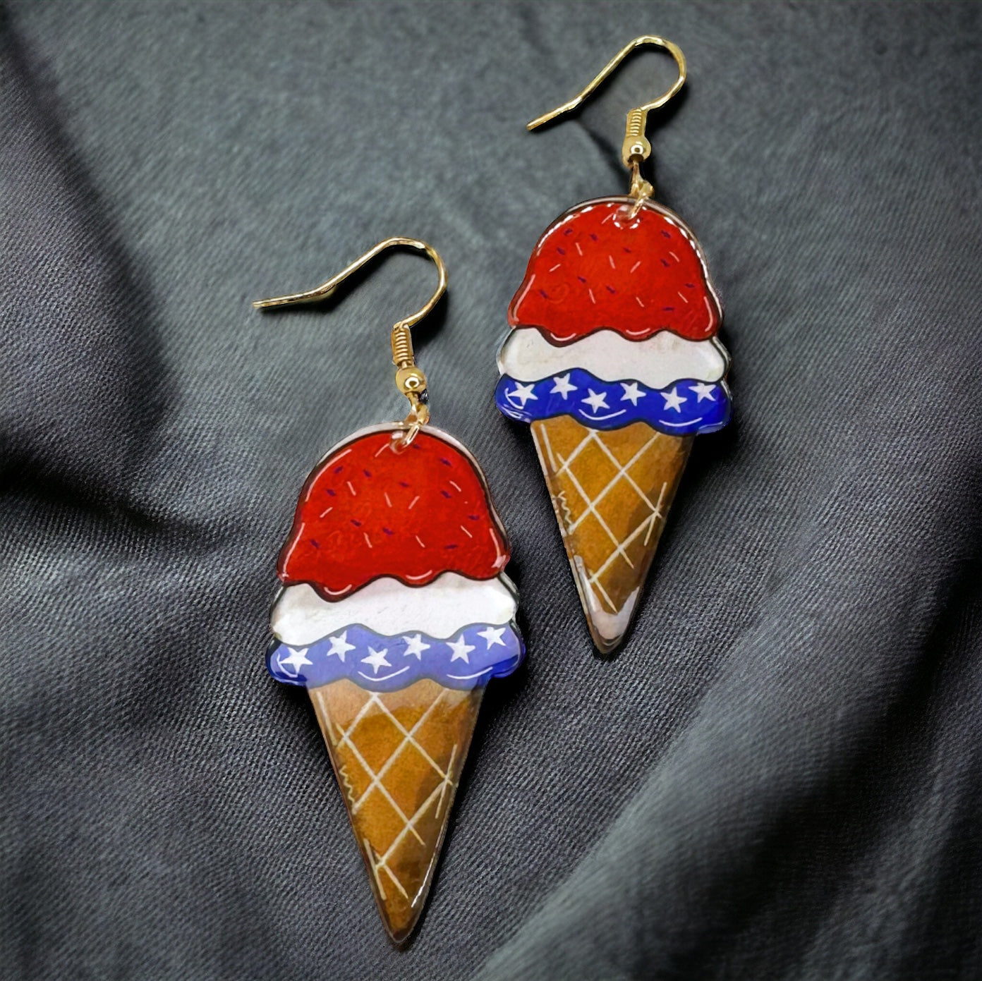 Patriotic Ice Cream Earrings - Sweet Style for Every Celebration! 🍦