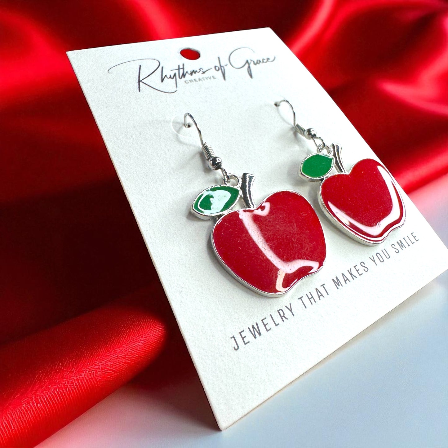 Bite into Style with Chic Red Apple Dangle Earrings! 🍎