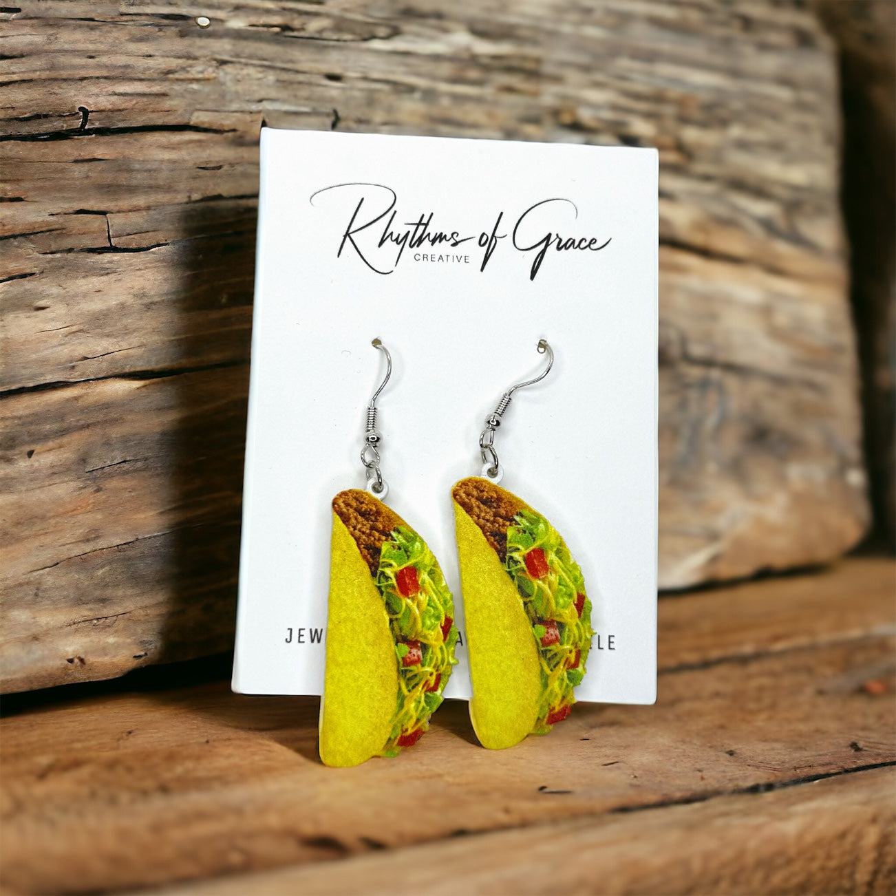 Taco Earrings - Taco Tuesday, Cinco de Mayo, Taco Jewelry, Dia de los Muertos, Mexican Food