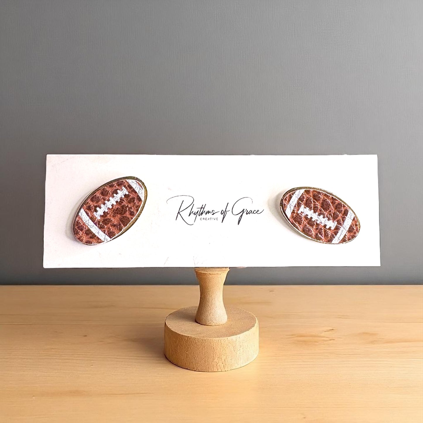 Touchdown Fashion: Adorable Football Stud Earrings