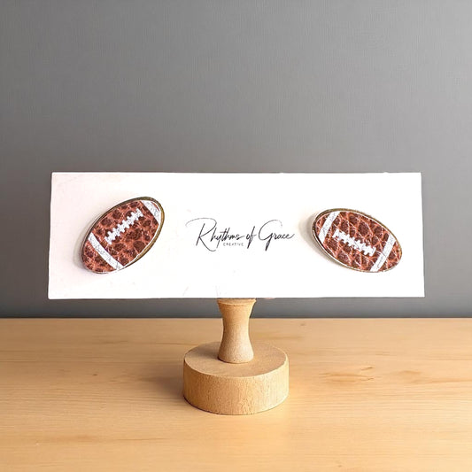 Touchdown Fashion: Adorable Football Stud Earrings