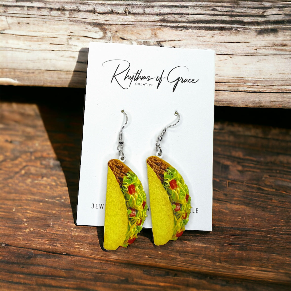 Taco Earrings - Taco Tuesday, Cinco de Mayo, Taco Jewelry, Dia de los Muertos, Mexican Food