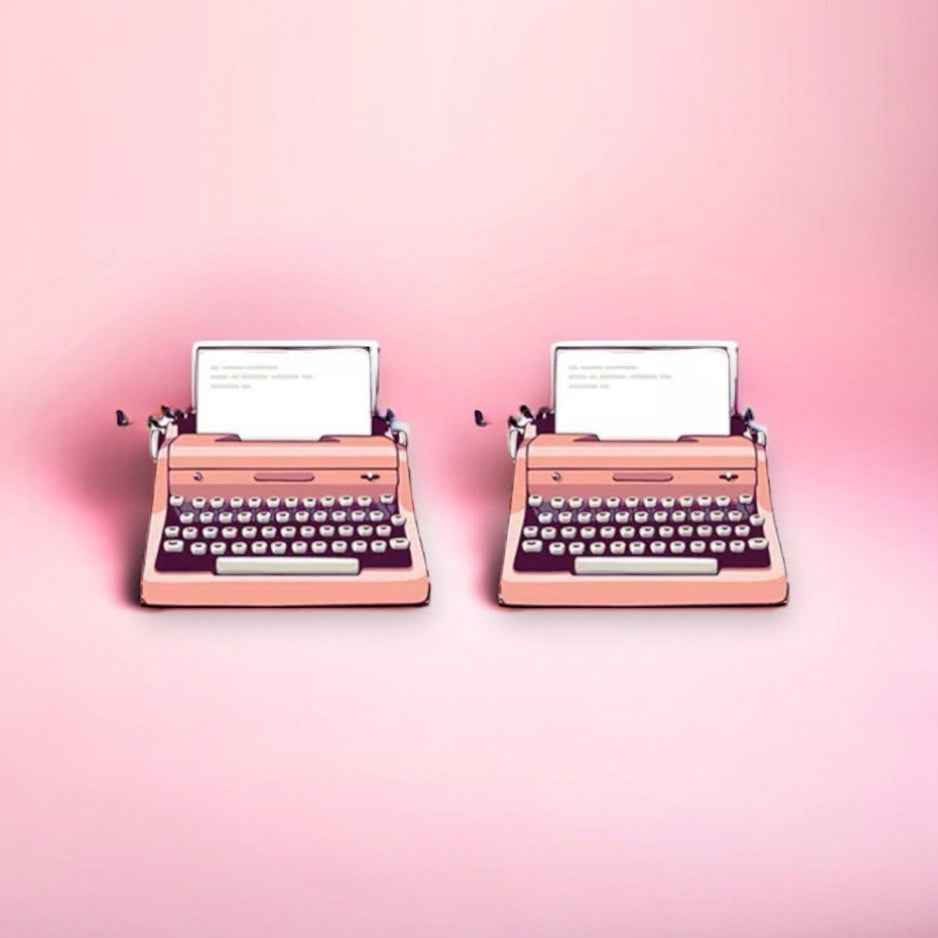 Pink Typewriter Stud Earrings: A Vintage Whimsy!