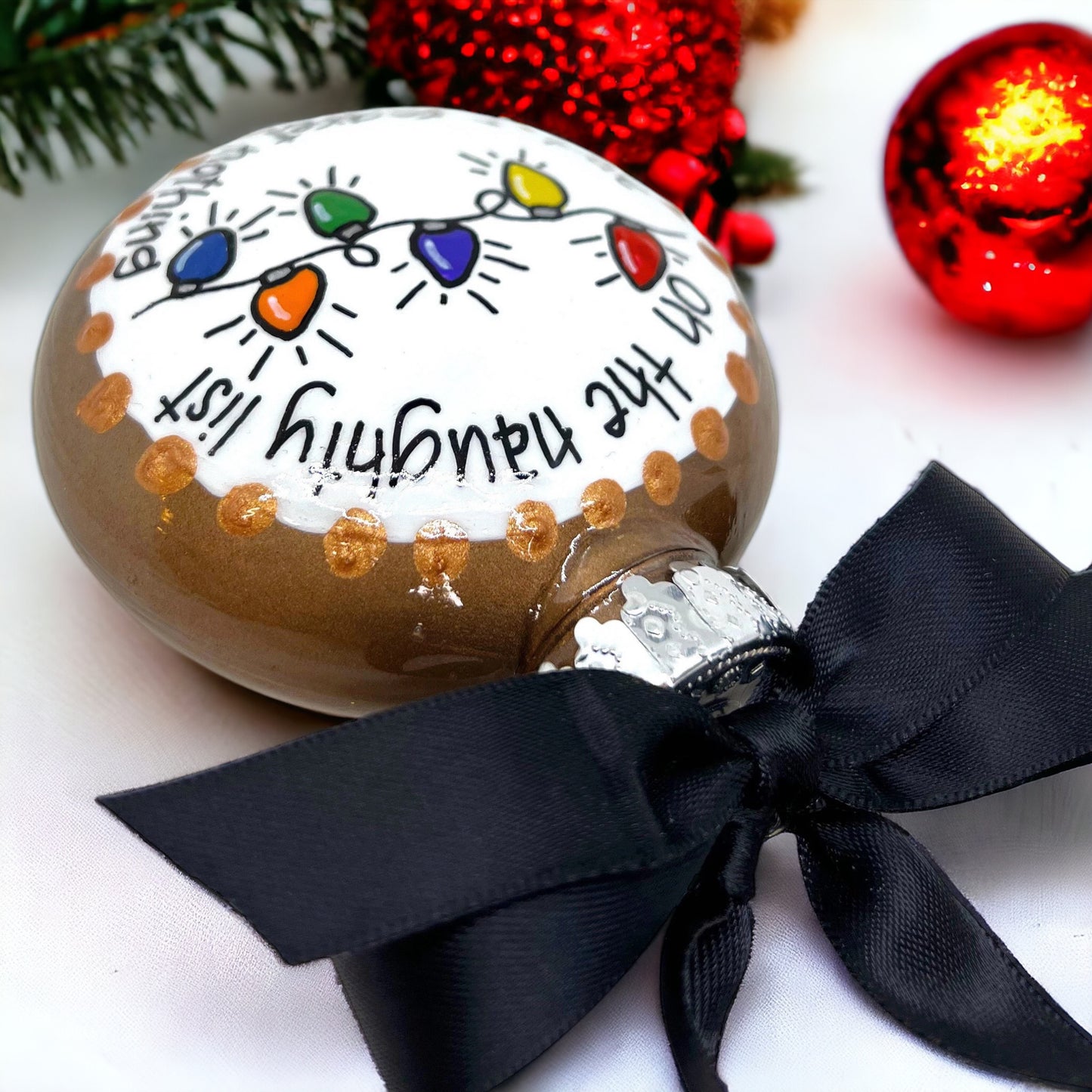 Naughty List Christmas Ornament - "On the Naughty List and I Regret Nothing"
