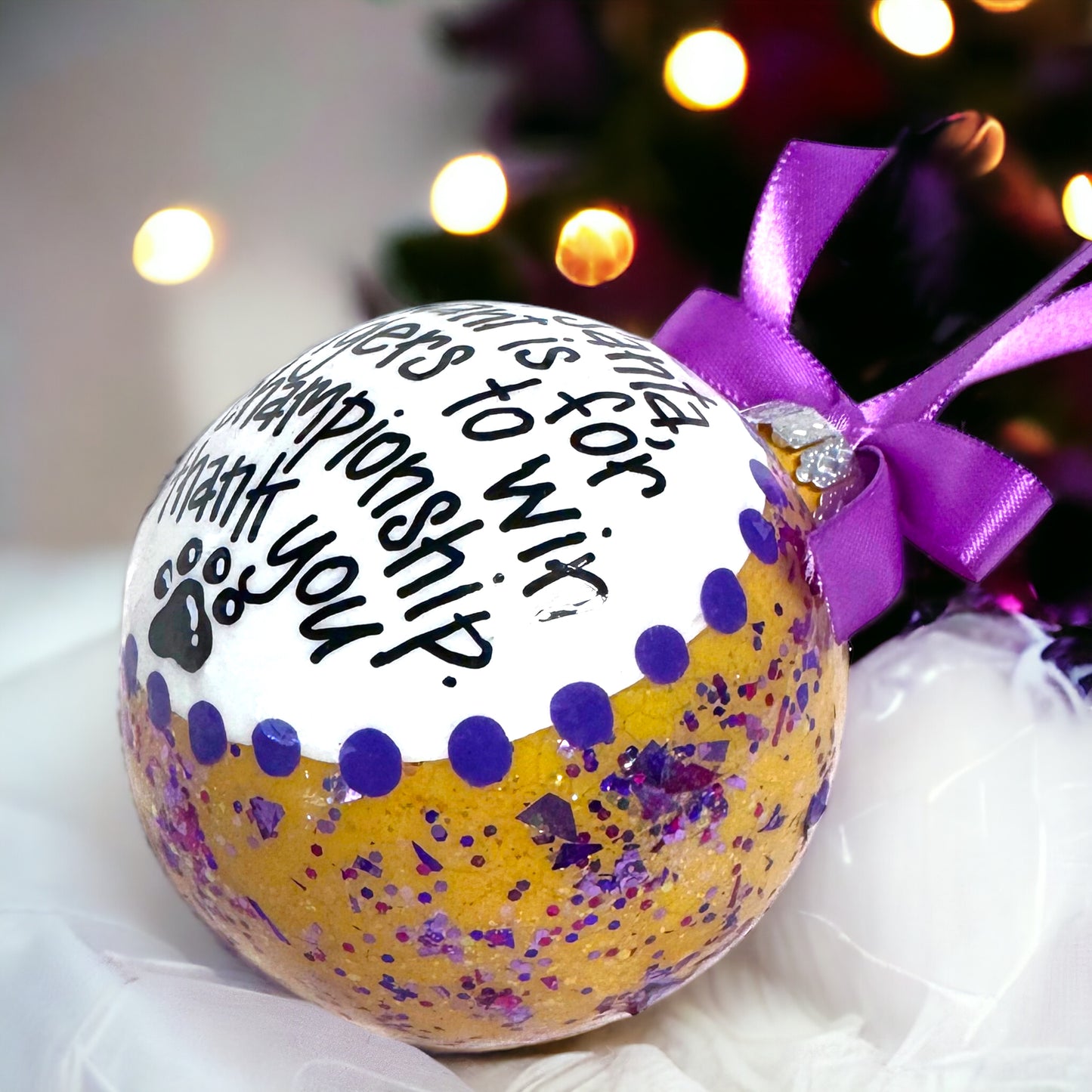 Tigers Championship Wish Christmas Ornament | Unique Hand-Painted Holiday Decor | Perfect Gift for Sports Fans!
