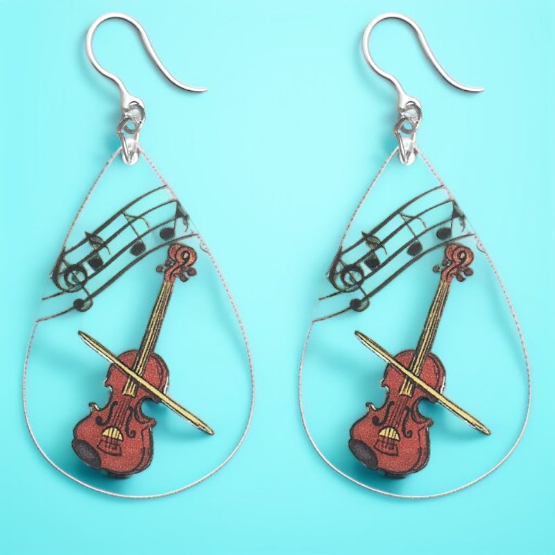 Amp Up Your Style with Musical Instrument Dangle Earrings! 🎶 - Rhythms of Grace Creative