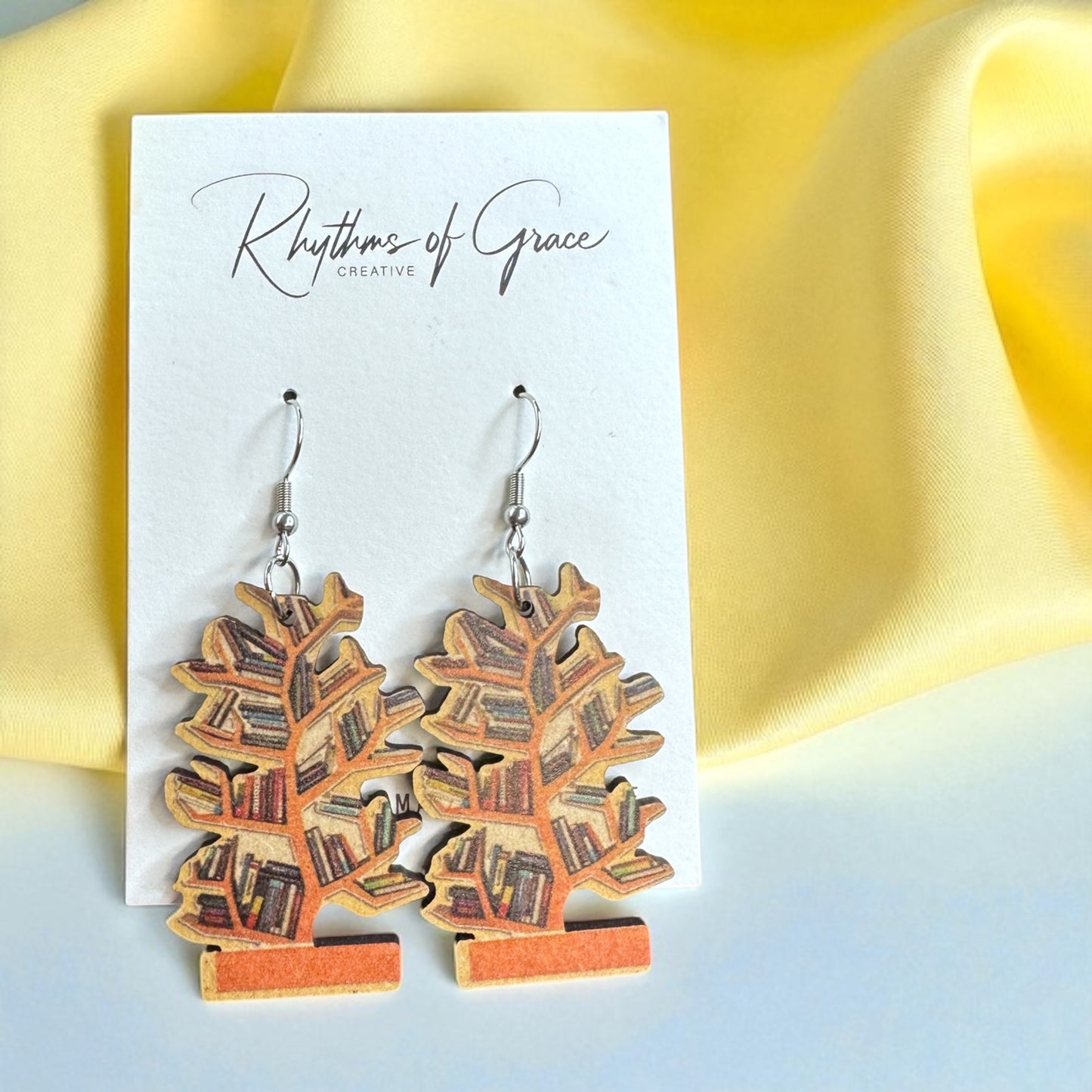 "Bookish Branches" Tree Dangle Earrings – Wear Your Love for Books!