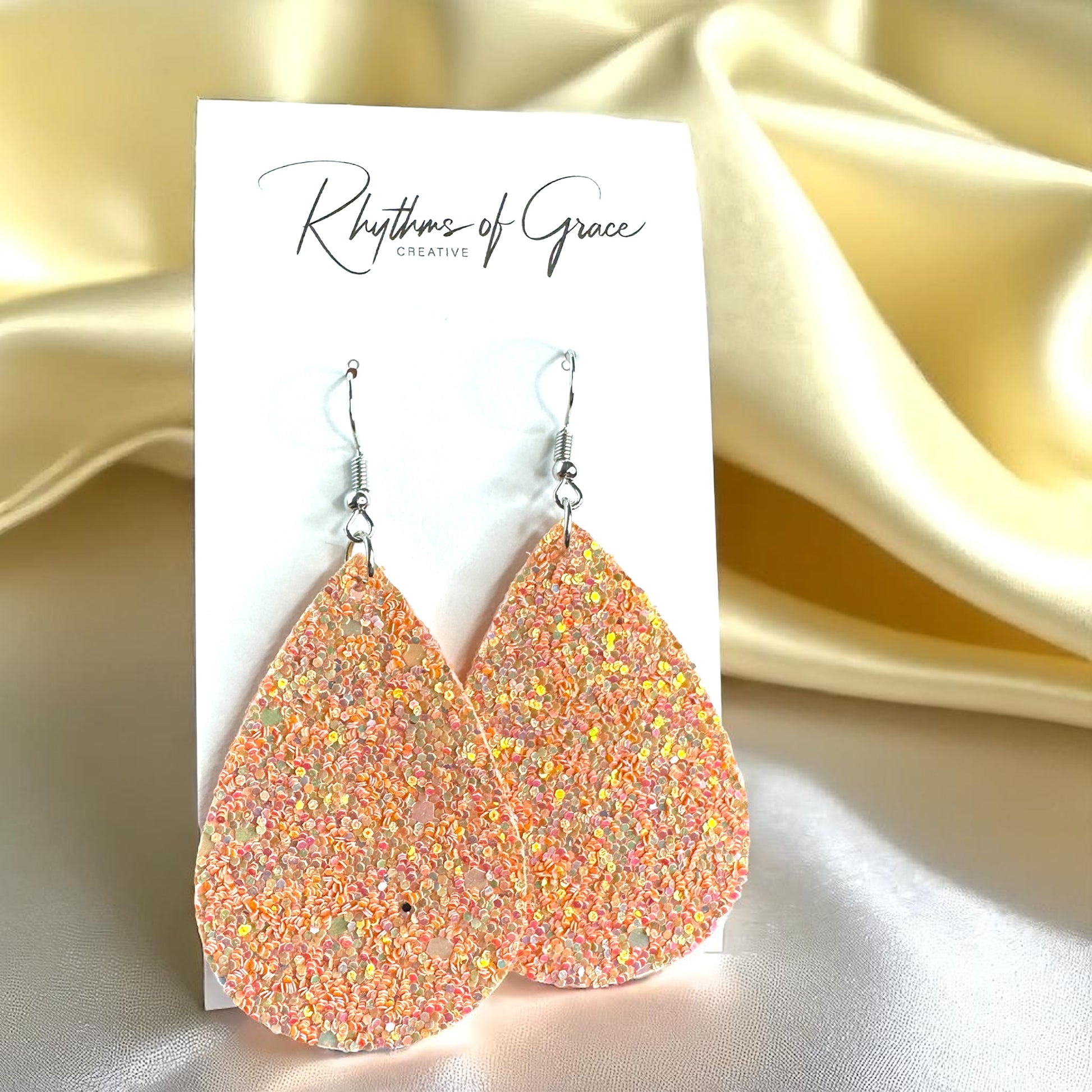 Sparkle & Shine: Glitter Teardrop Dangle Earrings ✨ - Rhythms of Grace Creative