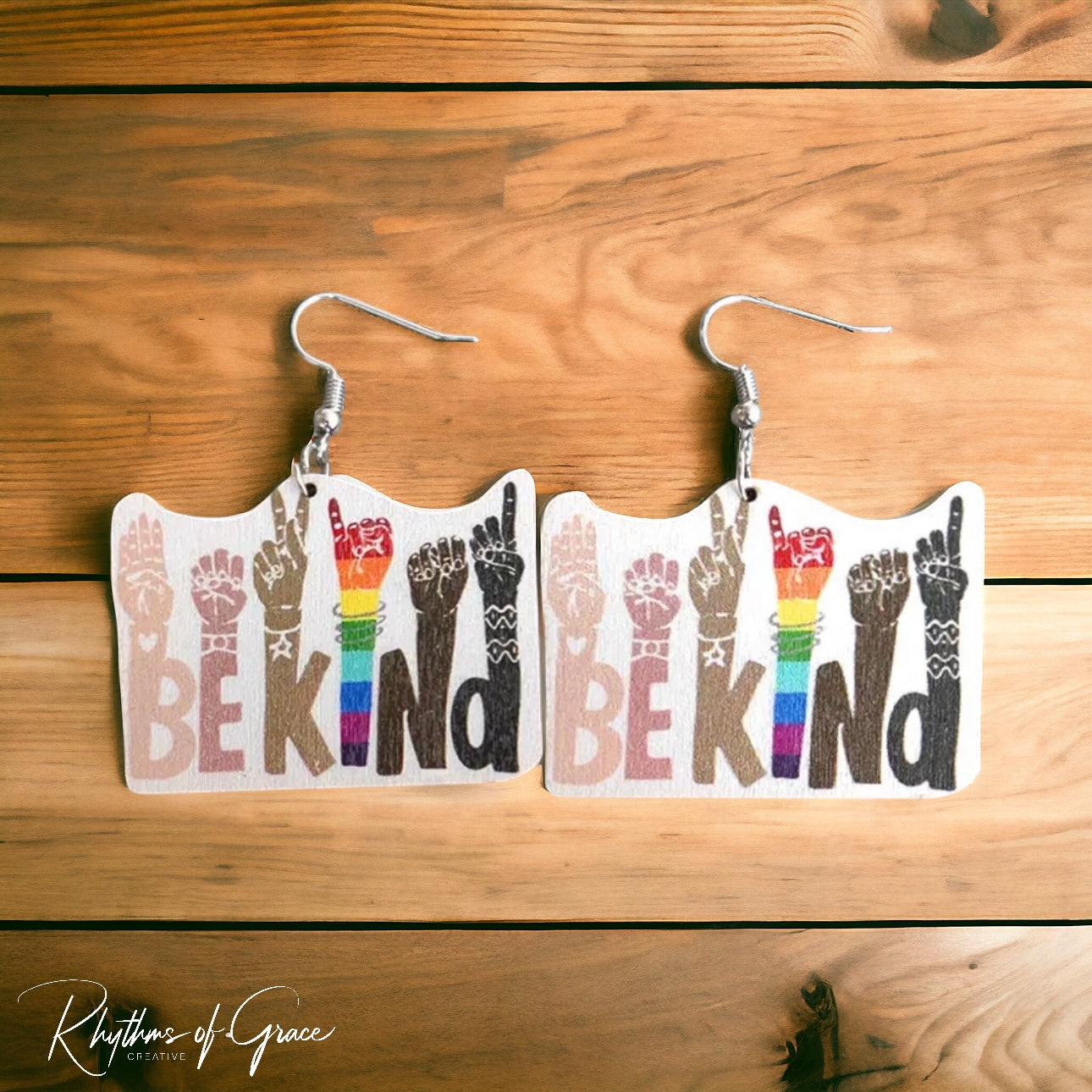 Be Kind Rainbow Earrings – Celebrate PRIDE and Diversity!