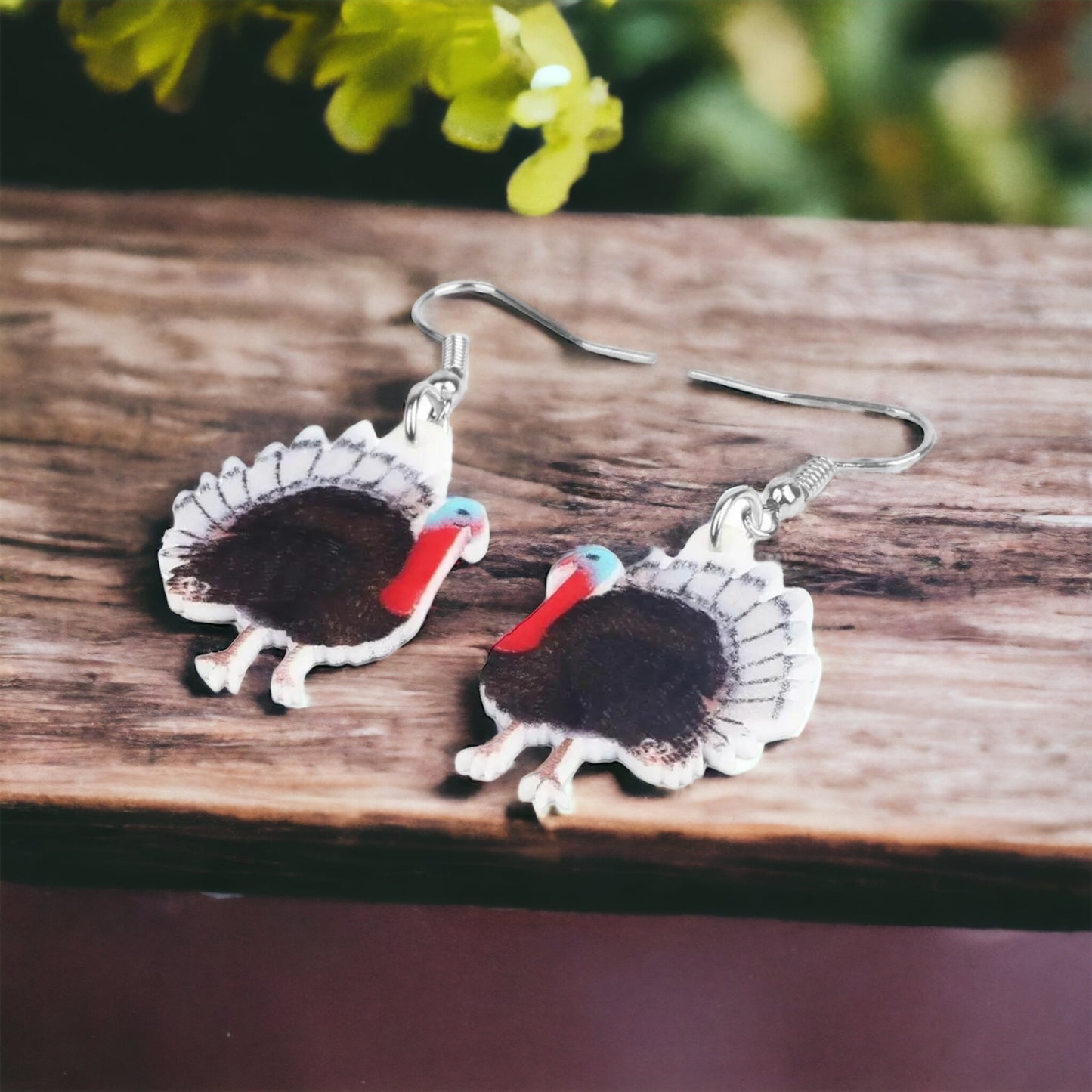 Turkey Earrings - Thanksgiving Earrings, Thanksgiving Accessories, Turkey Trot, Thanksgiving Turkey Earrings - Rhythms of Grace Creative