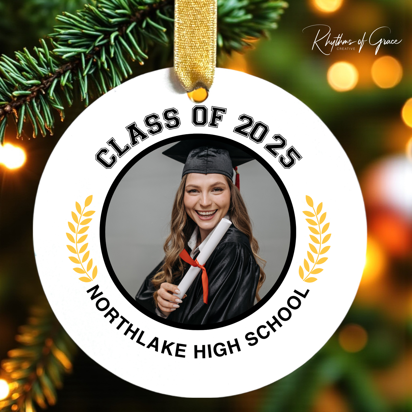 Class of 2025 Senior Photo Christmas Ornament | Personalized Holiday Keepsake