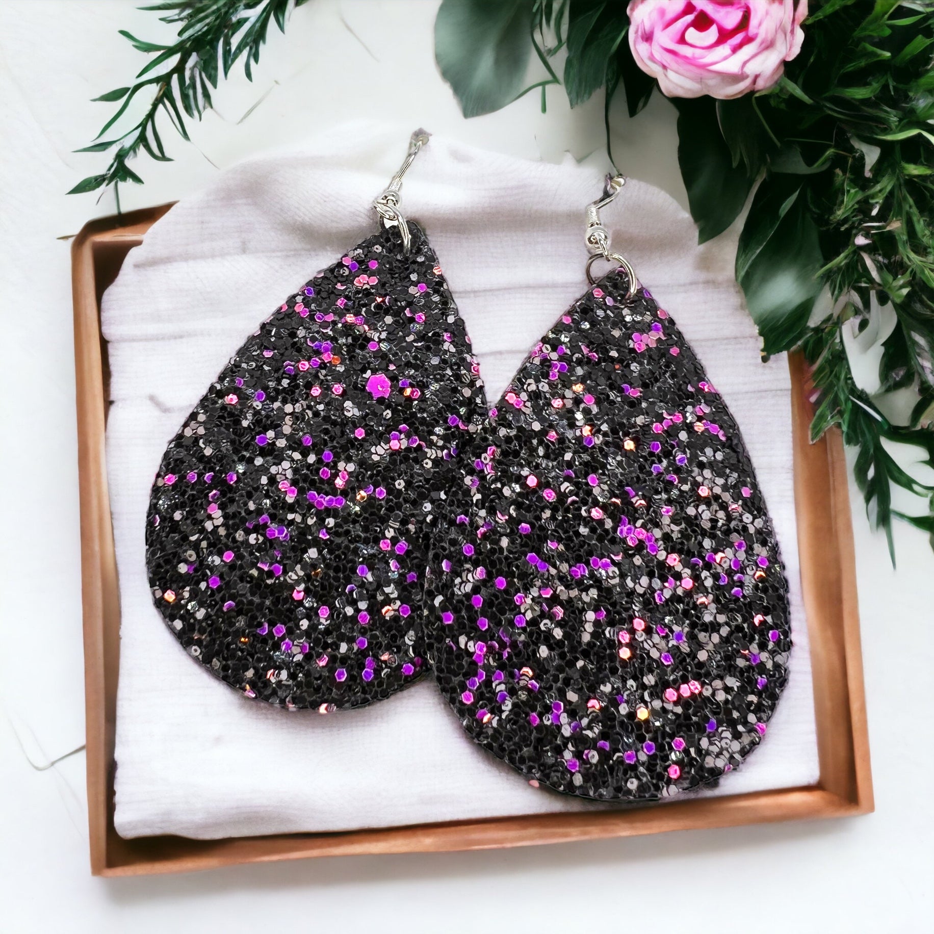 Sparkle & Shine: Glitter Teardrop Dangle Earrings ✨ - Rhythms of Grace Creative