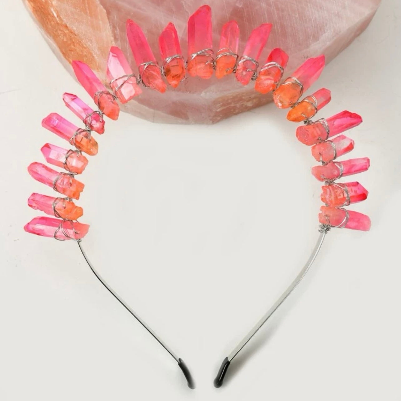 Enchanting Pink Crystal Goddess Headband – Unleash Your Inner Royalty! - Rhythms of Grace Creative