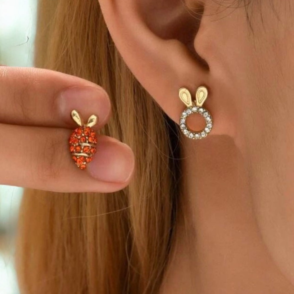 Hop into Easter Sparkle: Rhinestone Stud Earrings
